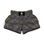 Indian Boho Elephant Pattern Print Muay Thai Boxing Shorts