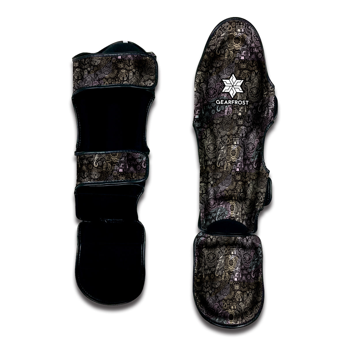 Indian Boho Elephant Pattern Print Muay Thai Shin Guard