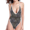 Indian Boho Elephant Pattern Print One Piece High Cut Swimsuit