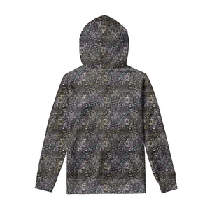 Indian Boho Elephant Pattern Print Pullover Hoodie