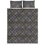 Indian Boho Elephant Pattern Print Quilt Bed Set