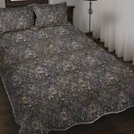 Indian Boho Elephant Pattern Print Quilt Bed Set