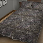 Indian Boho Elephant Pattern Print Quilt Bed Set