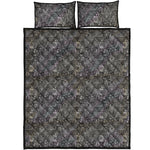 Indian Boho Elephant Pattern Print Quilt Bed Set