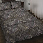 Indian Boho Elephant Pattern Print Quilt Bed Set