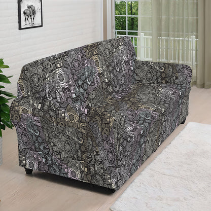 Indian Boho Elephant Pattern Print Sofa Cover