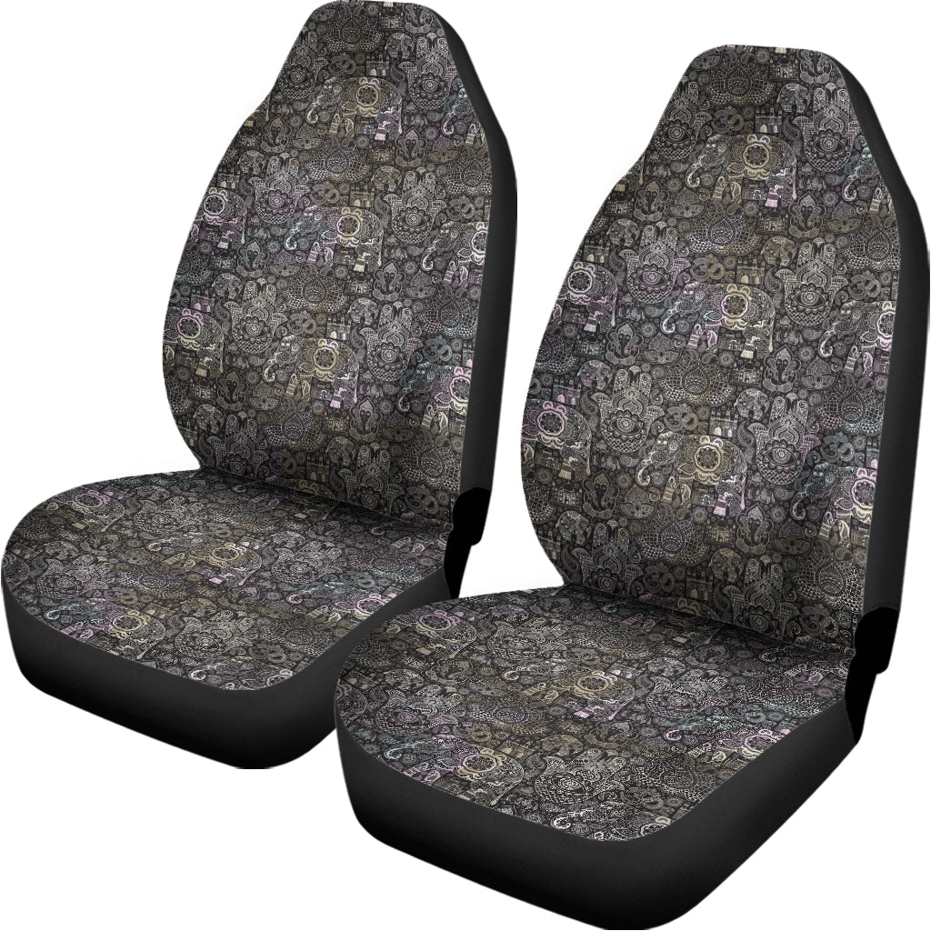 Indian Boho Elephant Pattern Print Universal Fit Car Seat Covers