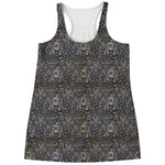 Indian Boho Elephant Pattern Print Women's Racerback Tank Top