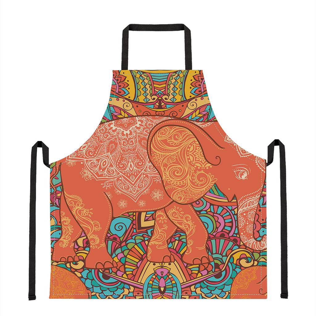 Indian Boho Hippie Elephant Print Apron