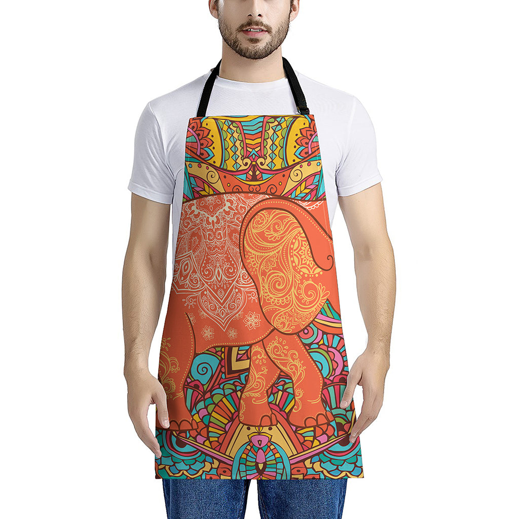 Indian Boho Hippie Elephant Print Apron