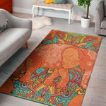 Indian Boho Hippie Elephant Print Area Rug