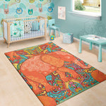 Indian Boho Hippie Elephant Print Area Rug