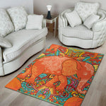 Indian Boho Hippie Elephant Print Area Rug