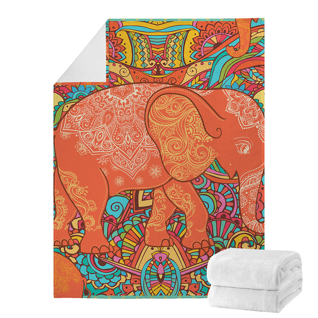 Indian Boho Hippie Elephant Print Blanket