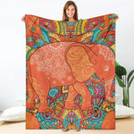 Indian Boho Hippie Elephant Print Blanket