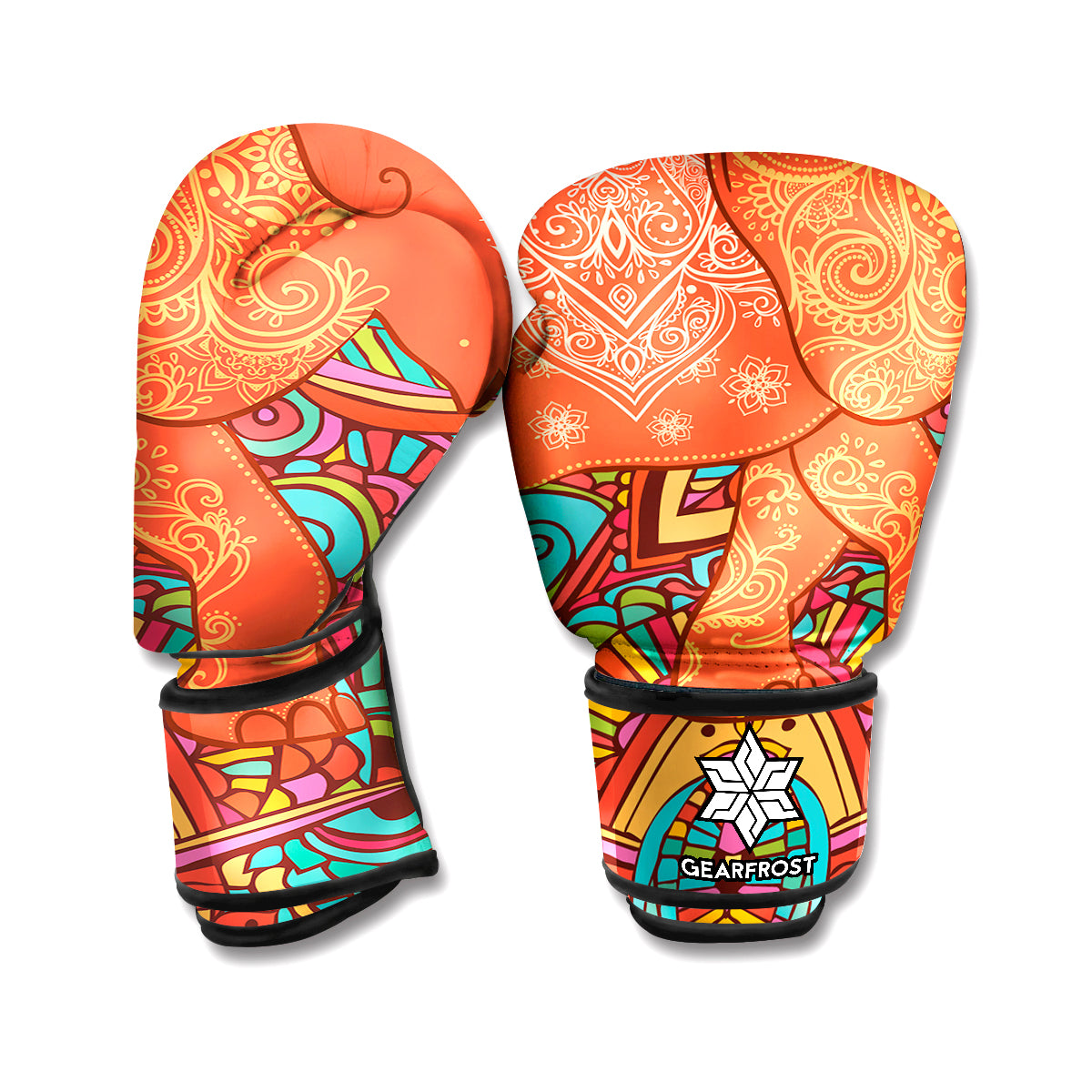 Indian Boho Hippie Elephant Print Boxing Gloves