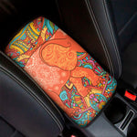 Indian Boho Hippie Elephant Print Car Center Console Cover