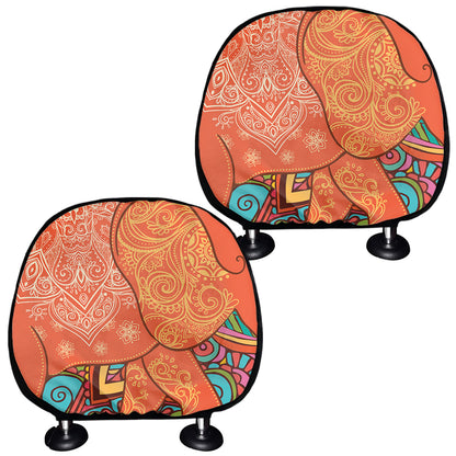 Indian Boho Hippie Elephant Print Car Headrest Covers