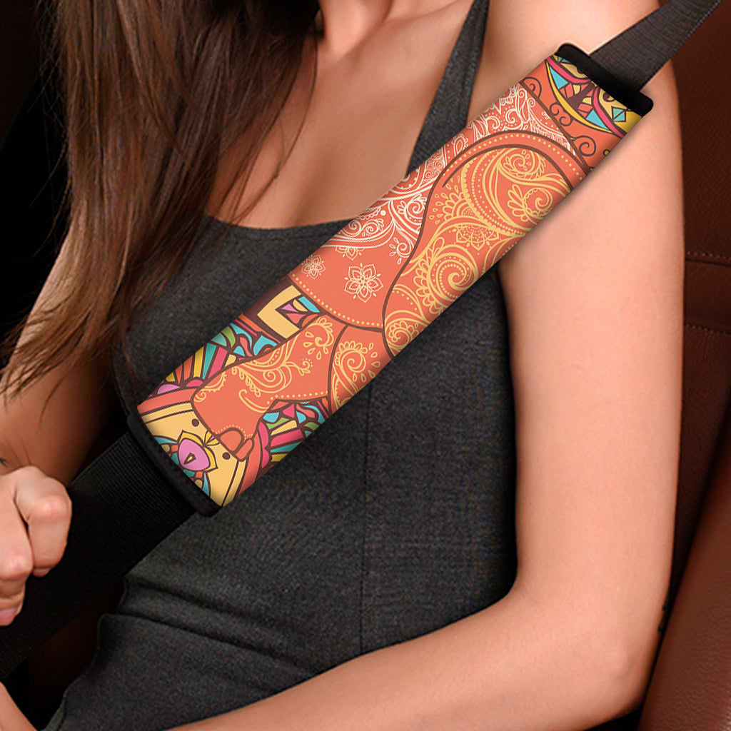 Indian Boho Hippie Elephant Print Car Seat Belt Covers