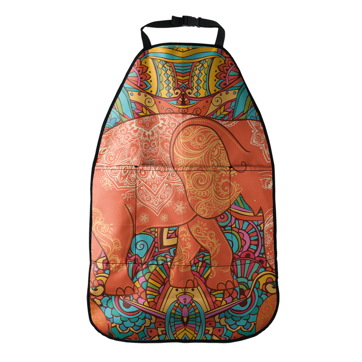 Indian Boho Hippie Elephant Print Car Seat Organizers