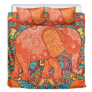 Indian Boho Hippie Elephant Print Duvet Cover Bedding Set