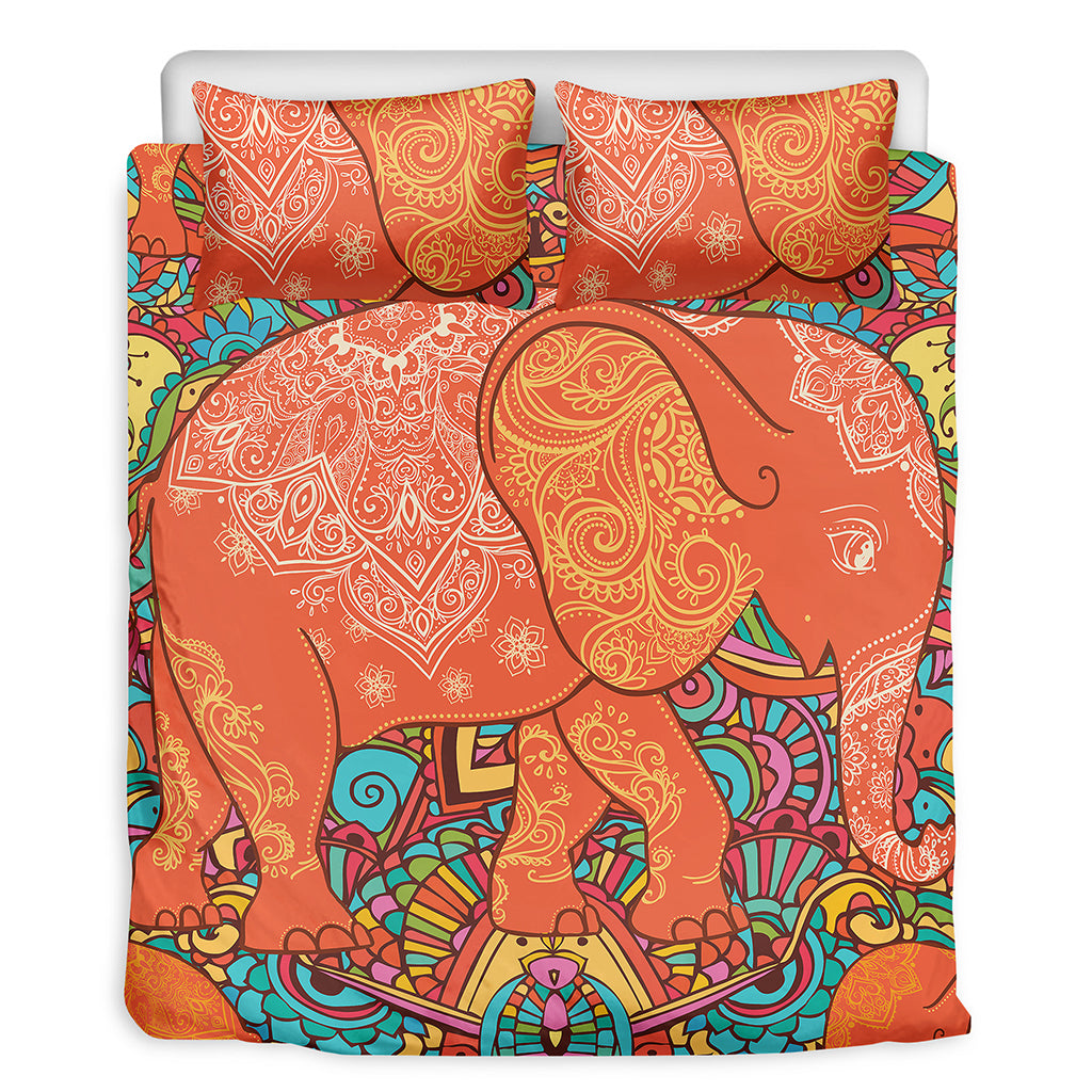 Indian Boho Hippie Elephant Print Duvet Cover Bedding Set