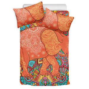 Indian Boho Hippie Elephant Print Duvet Cover Bedding Set