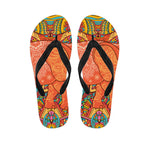 Indian Boho Hippie Elephant Print Flip Flops