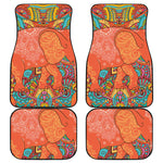 Indian Boho Hippie Elephant Print Front and Back Car Floor Mats