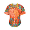 Indian Boho Hippie Elephant Print Men's Baseball Jersey