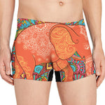 Indian Boho Hippie Elephant Print Men's Boxer Briefs