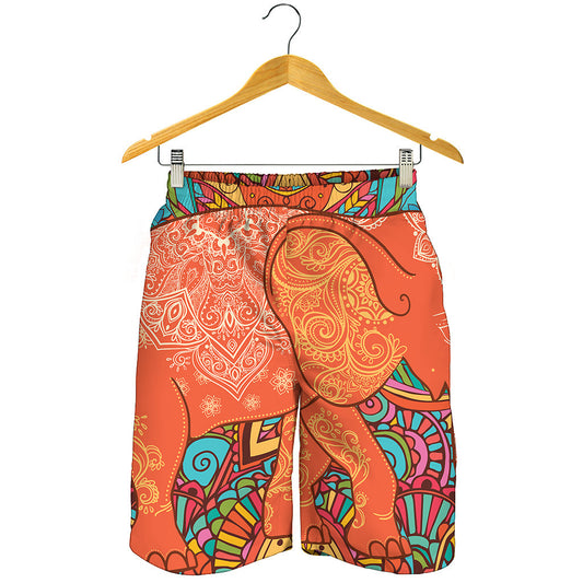 Indian Boho Hippie Elephant Print Men's Shorts
