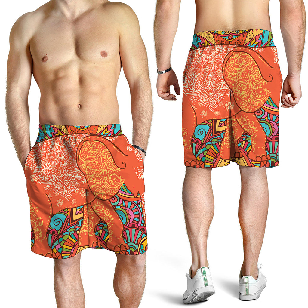 Indian Boho Hippie Elephant Print Men's Shorts
