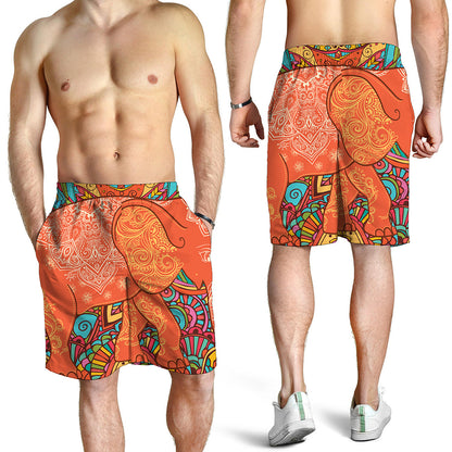 Indian Boho Hippie Elephant Print Men's Shorts