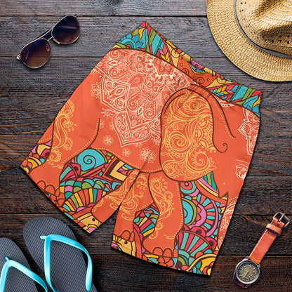 Indian Boho Hippie Elephant Print Men's Shorts
