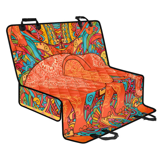 Indian Boho Hippie Elephant Print Pet Car Back Seat Cover