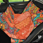 Indian Boho Hippie Elephant Print Pet Car Back Seat Cover