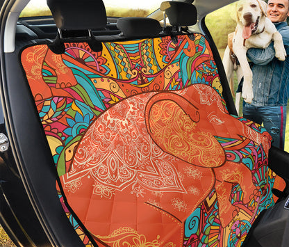Indian Boho Hippie Elephant Print Pet Car Back Seat Cover