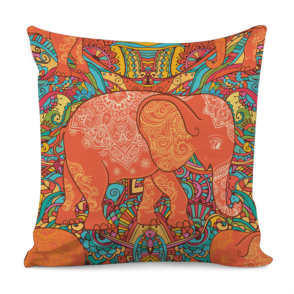 Indian Boho Hippie Elephant Print Pillow Cover