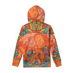 Indian Boho Hippie Elephant Print Pullover Hoodie