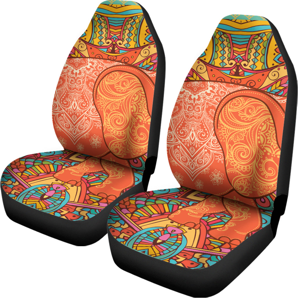 Indian Boho Hippie Elephant Print Universal Fit Car Seat Covers