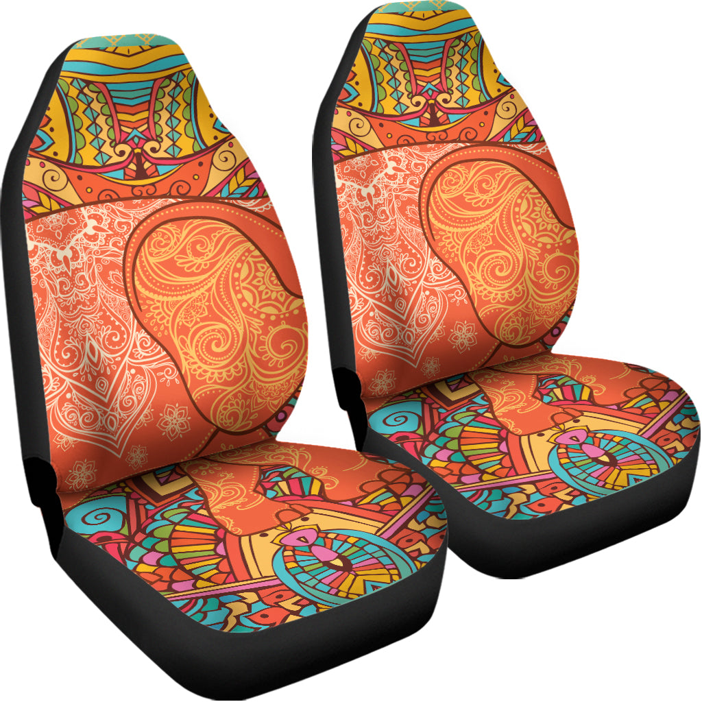 Indian Boho Hippie Elephant Print Universal Fit Car Seat Covers