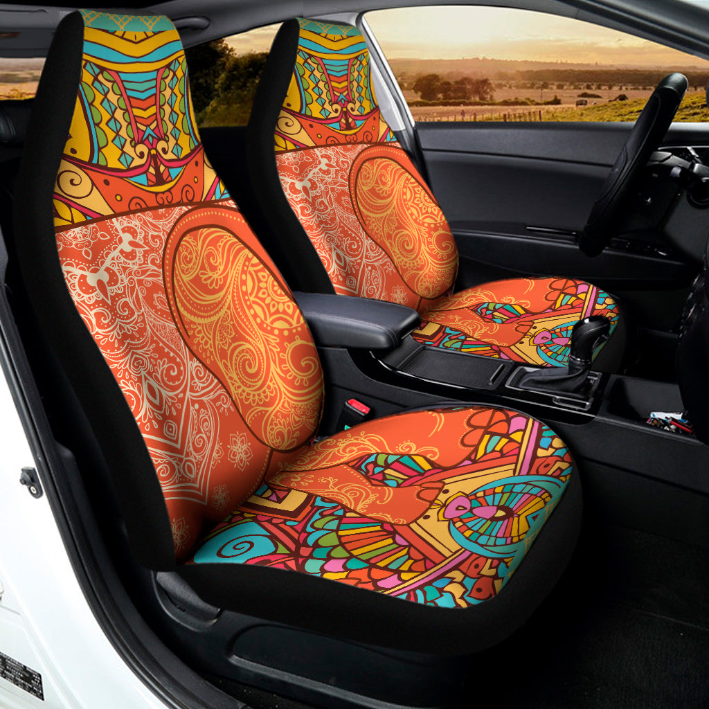 Indian Boho Hippie Elephant Print Universal Fit Car Seat Covers