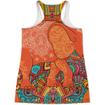 Indian Boho Hippie Elephant Print Women's Racerback Tank Top