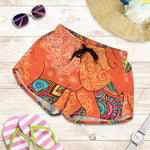 Indian Boho Hippie Elephant Print Women's Shorts