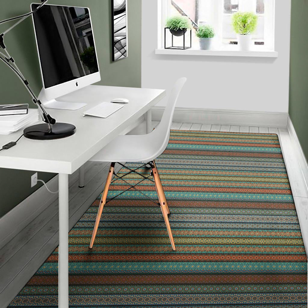Indian Ethnic Pattern Print Area Rug