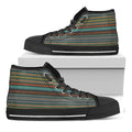 Indian Ethnic Pattern Print Black High Top Sneakers