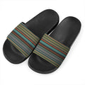 Indian Ethnic Pattern Print Black Slide Sandals