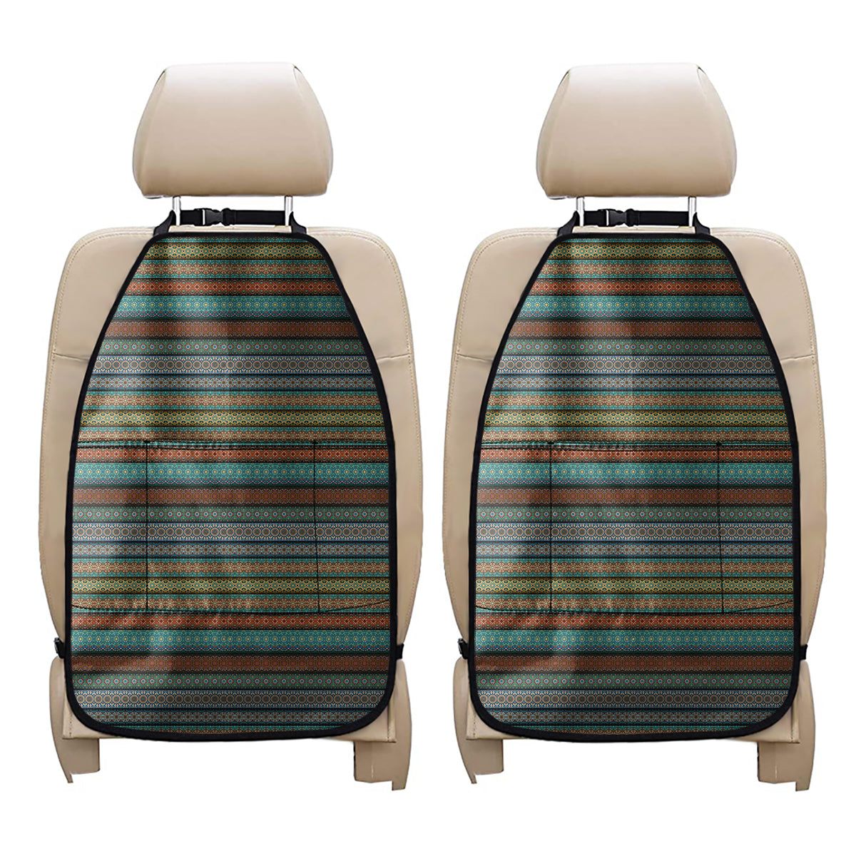 Indian Ethnic Pattern Print Car Seat Organizers