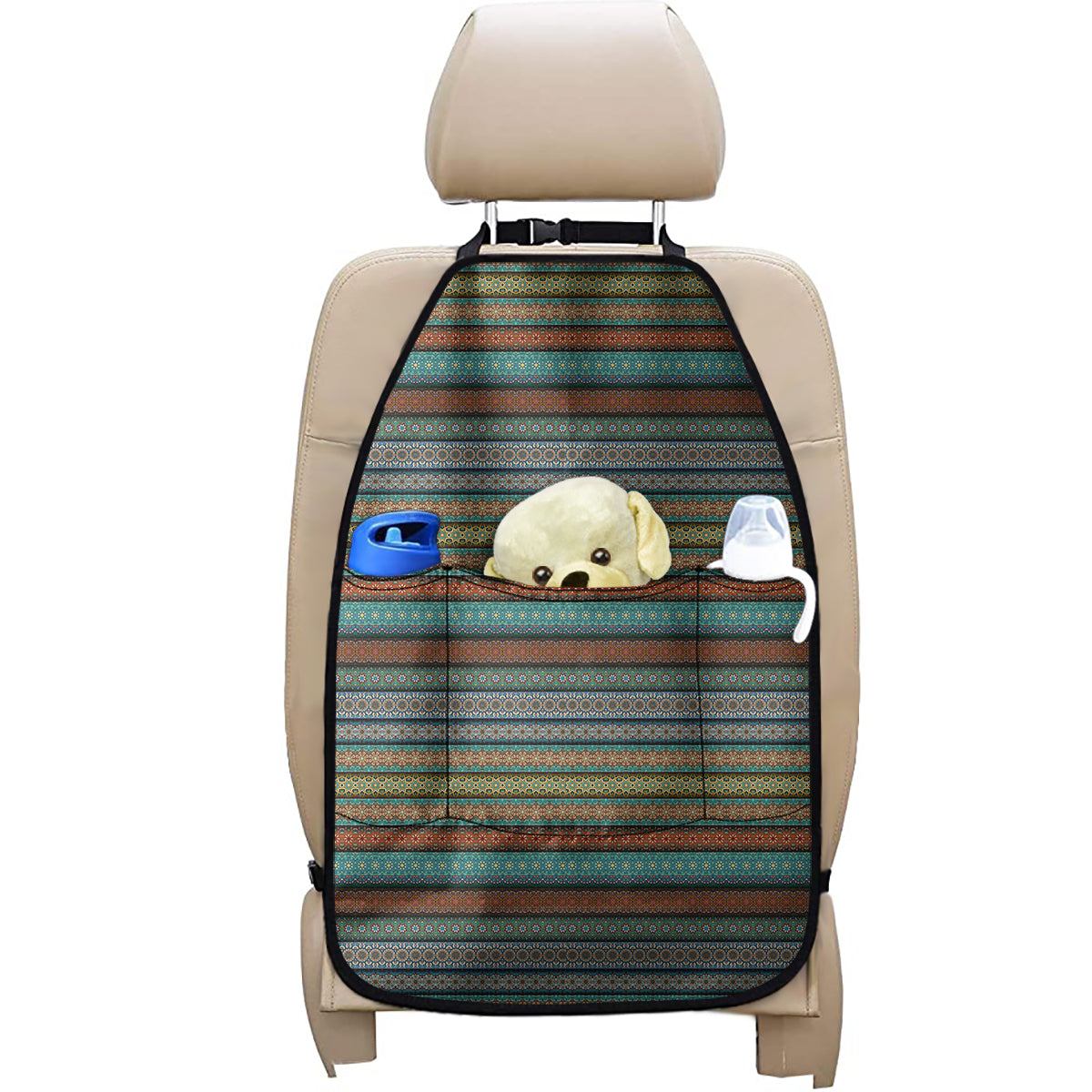 Indian Ethnic Pattern Print Car Seat Organizers